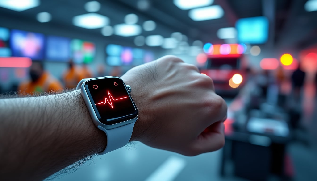 découvrez comment les montres connectées médicales détectent les anomalies du rythme cardiaque et alertent immédiatement les services d'urgence pour une intervention rapide.