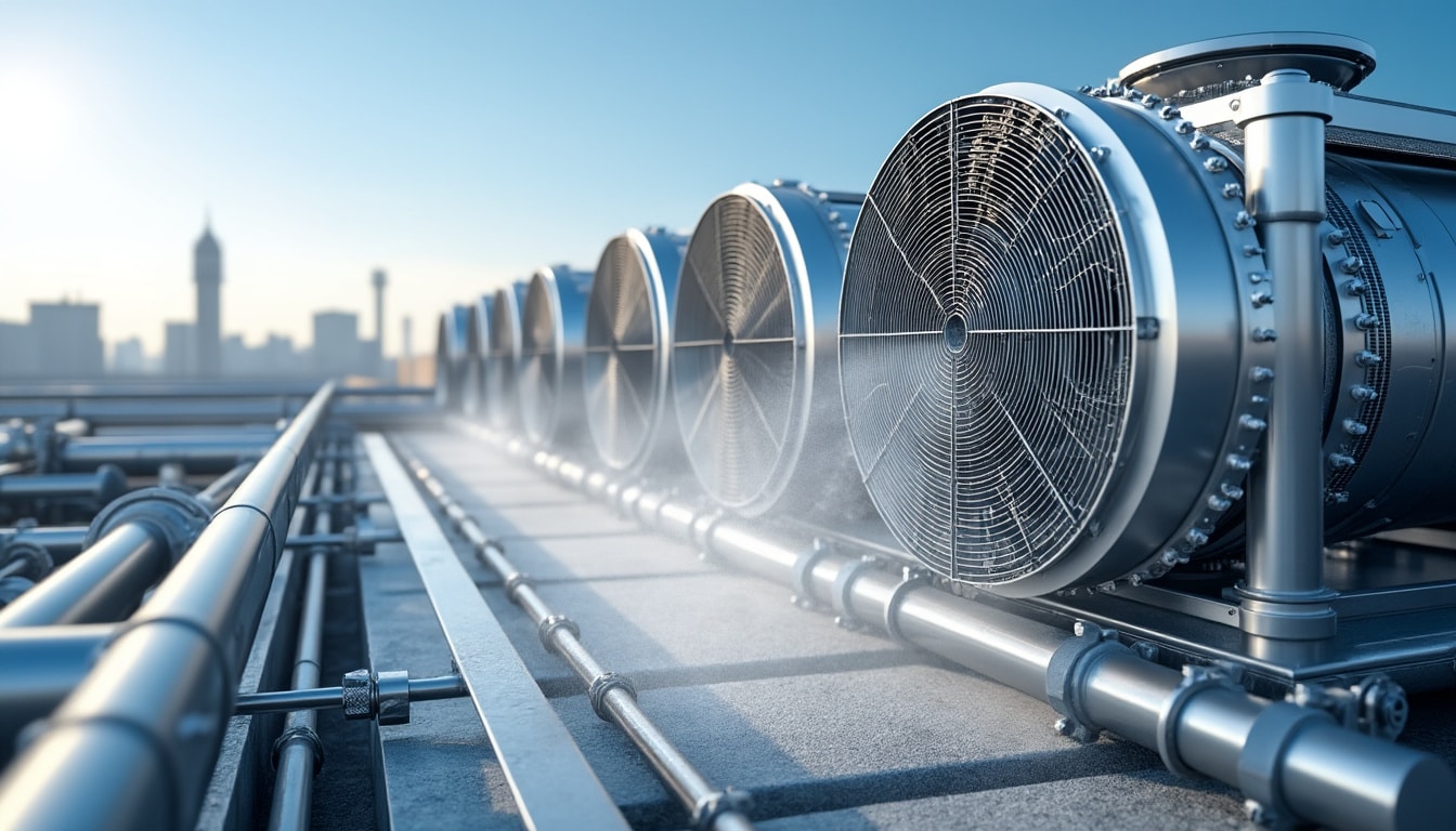 découvrez comment le refroidissement adiabatique associé aux grands échangeurs rotatifs améliore l'efficacité énergétique et le confort dans le conditionnement d'air tertiaire.