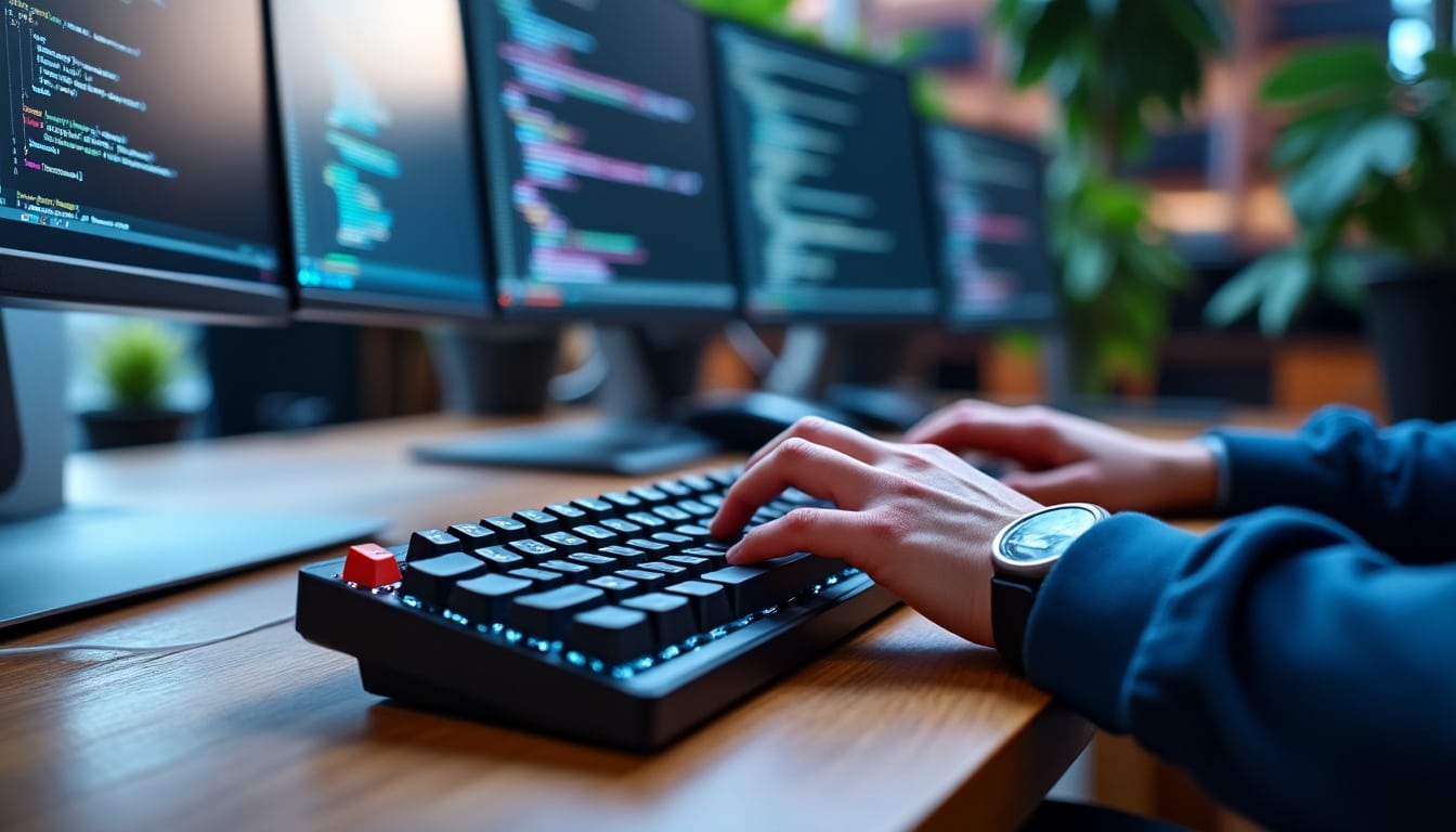 découvrez comment le clavier à interrupteurs mécaniques améliore la vitesse de frappe des développeurs logiciels pour une efficacité optimale.