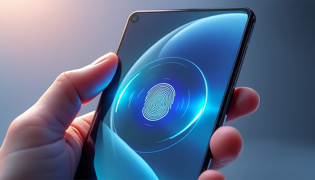 découvrez comment l'identification par empreinte sous l'écran améliore le design bord à bord des terminaux mobiles pour une expérience utilisateur fluide et élégante.